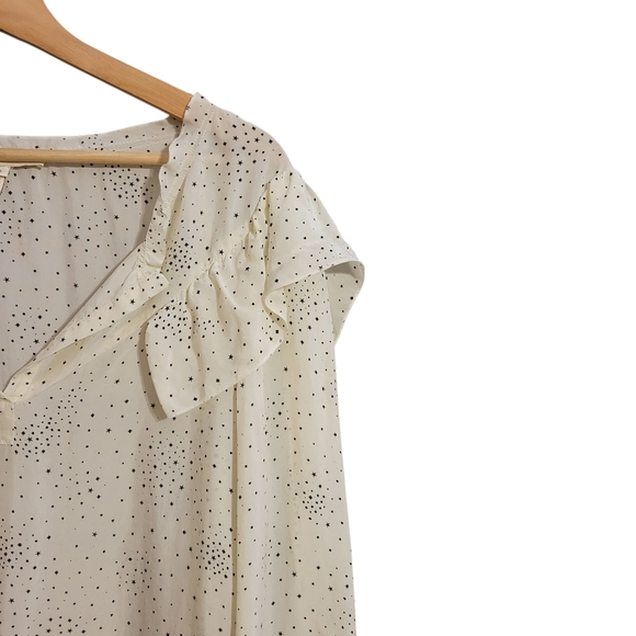 Maje Star Print Long Sleeve Ivory Blouse - Picture 4 of 8